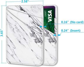 img 3 attached to 📱 Njjex 2 Pack Marble Phone Card Holder: Stylish PU Leather Sleeve for iPhone, Samsung, LG, and Motorola Smartphones