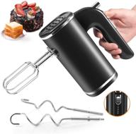 🧁 powerful electric hand mixer, 5-speed 250w kitchen mixer for effortless whipping, mixing cookies, brownies, cakes, dough, batters, meringues, & more – black логотип