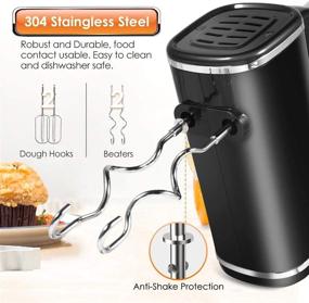 img 3 attached to 🧁 Powerful Electric Hand Mixer, 5-Speed 250W Kitchen Mixer for Effortless Whipping, Mixing Cookies, Brownies, Cakes, Dough, Batters, Meringues, & More – Black