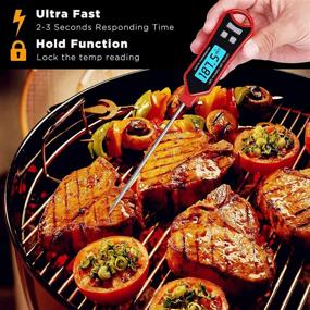 img 3 attached to 🌡️ Highly Accurate Digital Instant Read Meat Thermometer with Temperature Probe for Kitchen Food Grilling, BBQ, Smoker, Fryer, and Hot Oil Frying – Electric Cooking Thermometer