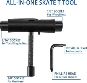 img 3 attached to 🛹 Keecaan All-in-One Skate Tools: T Skateboard Tool with Allen Key and Cross Screwdriver Head, Multi-Function Portable Skateboard T Tool