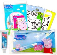 🐷 complete peppa pig toothbrush set for kids: toothpaste, cover, coloring pack, and reward stickers logo