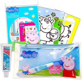 img 4 attached to 🐷 Complete Peppa Pig Toothbrush Set for Kids: Toothpaste, Cover, Coloring Pack, and Reward Stickers