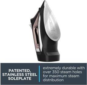 img 2 attached to 🔌 Rowenta DW2459 Access Steam Iron - Retractable Cord, Stainless Steel Soleplate - Black