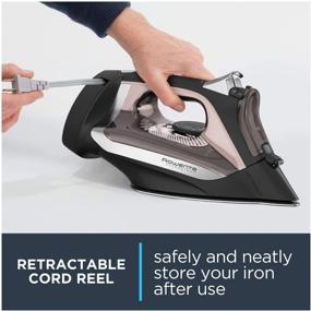 img 1 attached to 🔌 Rowenta DW2459 Access Steam Iron - Retractable Cord, Stainless Steel Soleplate - Black