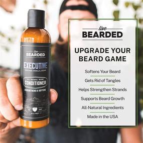 img 1 attached to 🧔 Live Bearded: Executive Beard Conditioner - 8 oz. - Strengthens, Softens, and Nourishes Facial Hair - All-Natural Ingredients with Biotin, Coconut Oil, Argan Oil, and Caffeine - Made in The USA