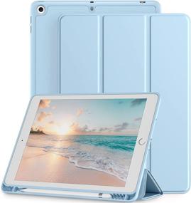 img 4 attached to 📱 Mastten iPad Case 10.2 Inch with Pencil Holder | Lilac | Compatible with iPad 9th/8th/7th Gen | Auto Wake/Sleep | TPU Smart Stand Back Case 2021/2020/2019