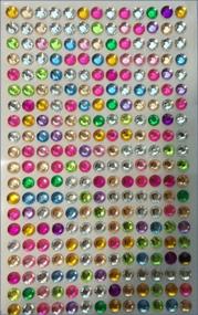 img 1 attached to 💎 [DECO FAIRY] 260pcs 6mm Multicolor Sheet Diamond Crystal Rhinestone Gem Self Adhesive Stickers - Multicolored Bling Rhinestone Stickers