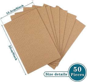 img 3 attached to 📦 Pack of 50 Brown Corrugated Cardboard Sheets for Art Projects DIY Crafts - 9x6 Inch Cardboard Inserts, Flat Squares & Separators Supplies