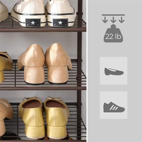 img 1 attached to ✨ SONGMICS 8-Tier Slim Shoe Rack: Space-Saving Shoe Storage Organizer with Large Capacity for 16-24 Pairs, Vertical Metal Shelf in Bronze - ULMR028A01