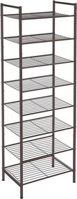 img 4 attached to ✨ SONGMICS 8-Tier Slim Shoe Rack: Space-Saving Shoe Storage Organizer with Large Capacity for 16-24 Pairs, Vertical Metal Shelf in Bronze - ULMR028A01