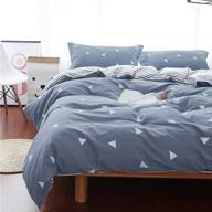 uozzi bedding blue gray pillow triangles logo