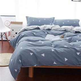 img 4 attached to Uozzi Bedding Blue Gray Pillow Triangles
