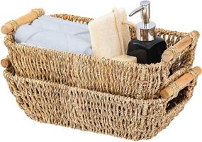 img 4 attached to 🧺 Stylish Artera Small Wicker Basket for Organizing Your Bathroom