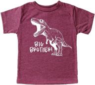 🦖 toddler boy's burgundy brother dinosaur t-shirts - boys' clothing logo