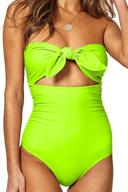 strapless tie knot front high waist one piece swimsuit: qinsen womens sexy & stylish pick! logo