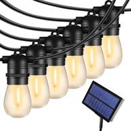 🌞 yeematop solar powered outdoor string lights - 27ft patio lights with 12 led shatterproof bulbs - 1w led shatterproof vintage edison bulbs - indoor string lights with 4 light modes - pro waterproof - warm white logo