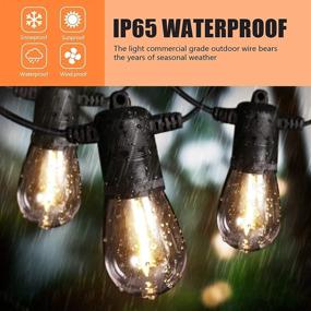 img 2 attached to 🌞 YEEMATOP Solar Powered Outdoor String Lights - 27FT Patio Lights with 12 LED Shatterproof Bulbs - 1W LED Shatterproof Vintage Edison Bulbs - Indoor String Lights with 4 Light Modes - Pro Waterproof - Warm White