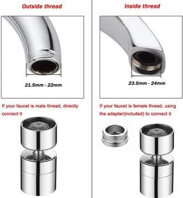 img 3 attached to 🚰 360 Swivel Faucet Aerator for Dual Function Kitchen Sink and Easy-to-Clean Bathroom Faucet Aerator with Female to Male Thread Adapter (55/64 Inch Female Thread)