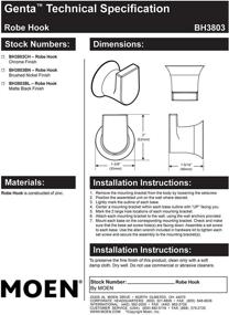 img 1 attached to Moen BH3803BN Genta Contemporary Brushed Nickel Single Robe Hook