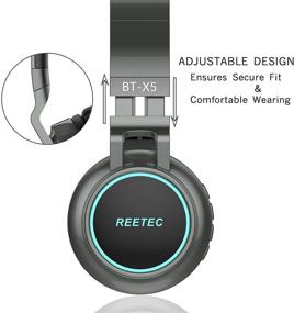 img 1 attached to 🎧 Беспроводные наушники Reetec X5 Bluetooth - Наушники Over Ear Hi-Fi Stereo с подсветкой LED - Беспроводные складные наушники с Micro SD/TF - Работают с iPhone, iPad, смартфонами, ноутбуками, ПК, телевизором - Серый