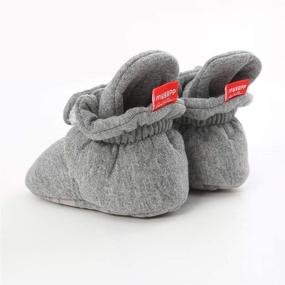 img 1 attached to 👶 Cotton Cozy Baby Booties - Non-Skid Soft Sole Ankle Boots with Grippers for Infant Boys and Girls - Slippers Socks for Toddler First Walking Shoes