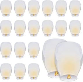 img 4 attached to 🎉 Upgrade Your Celebrations with MUWENTY 20Pcs White Chinese Sky Lanterns - Handcrafted Flying Wish Paper Lanterns for Weddings, Birthdays, and Memorials