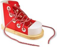 👟 мелисса и даг - делюкс деревянный кед lacing - веселая и обучающая игрушка для завязывания шнурков. логотип