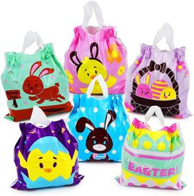 img 2 attached to 🐰 Premium 96 Pcs Easter Drawstring Goodie Bags - Perfect Easter Party Supplies, Filling Treats & Classroom Prizes