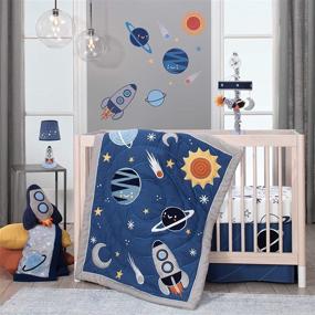 img 1 attached to Lambs & Ivy Milky Way Rocket Ship Nursery Throw Pillow Plush: Out-of-this-World Comfort and Style