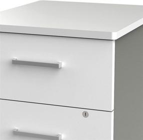 img 3 attached to 🗄️ Italian Linea 2-Drawer Mobile Metal Filing Cabinet with Lock & Safety Caster Wheels for Under Desk, 20" x 17" x 24", in White