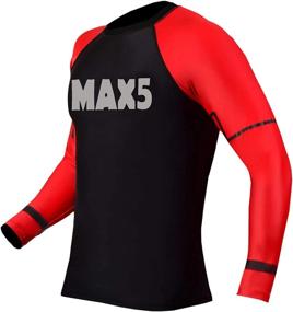 img 1 attached to Max5 BJJ Jiu Jitsu Rash Guard: Ultimate Long Sleeve MMA & Wrestling Compression Shirt