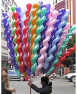 🎈 premium funprt 40 inches latex spiral balloons - 100 count assorted boys & girls birthday party balloons for ultimate fun! логотип