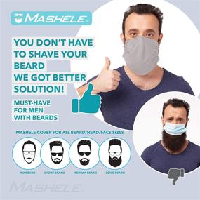 img 1 attached to 🧔 MASHELE Summer Face and Beard Headwear Reversible Reusable Doublesided Cloth Covering for Bearded Men" - Revised: "MASHELE Reversible Reusable Cloth Face and Beard Covering for Bearded Men - Summer Headwear Option