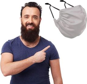 img 4 attached to 🧔 MASHELE Summer Face and Beard Headwear Reversible Reusable Doublesided Cloth Covering for Bearded Men" - Revised: "MASHELE Reversible Reusable Cloth Face and Beard Covering for Bearded Men - Summer Headwear Option