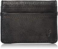 frye men's murray card carbon leather wallet logo