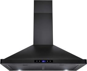 img 4 attached to AKDY 30 in. Convertible Kitchen Wall Mount Range Hood: Black Painted Stainless Steel, Lights, and Carbon Filters