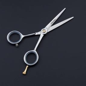 img 2 attached to 💈 Professional Barber Hair Cutting Scissor Salon Razor Edge Trimming Tool 5.0 inches Slim Nose/Beard/Mustache Scissors (A-5 inch-Silver)