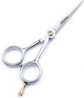 💈 professional barber hair cutting scissor salon razor edge trimming tool 5.0 inches slim nose/beard/mustache scissors (a-5 inch-silver) logo