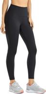 crz yoga women's 25-inch high waist compression leggings - hugged fit, tummy control workout pants logo