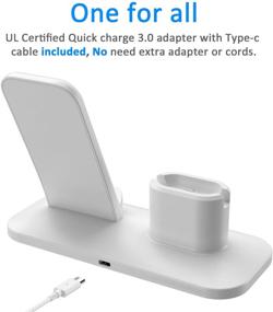 img 3 attached to 3-in-1 Wireless Charging Station for Apple Watch, iPhone, and AirPods - Compatible with iPhone X/XS/XR/XS Max, Apple Watch Series