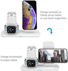 img 1 attached to 3-in-1 Wireless Charging Station for Apple Watch, iPhone, and AirPods - Compatible with iPhone X/XS/XR/XS Max, Apple Watch Series