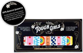 img 2 attached to TOUGH GIRLS Nail Polish Strips: 20 Stylish Strips with Rainbow, Clouds & Flowers - Brighter, Thicker, Tougher! Includes Cuticle Stick, Nail File, & Nail Wipes