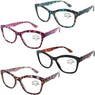 blue light blocking cat eye reading glasses for women, oversized designer computer anti glare filter readers, 1.75 inch logo