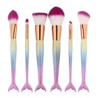 🧜 6-piece mermaid makeup brush set: lovely kit for girls, portable beauty tools, women's cosmetic concealer brush collection logo