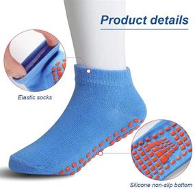 img 2 attached to 🧦 Premium Non-Slip Indoor Trampoline Socks: Stay Safe and Comfortable with Sticky Grip Floor Anti-Skid Socks, Yoga Rubber Bottom, and Breathable Cotton Material - 4 Pairs