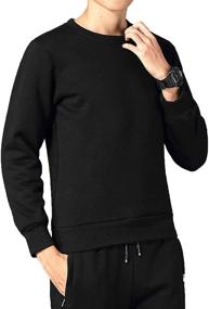 img 3 attached to Stylish Flygo Crewneck Sherpa Sweatshirt Pullover: A Must-Have Men's Clothing for Active Individuals