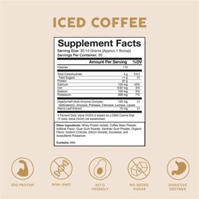 img 3 attached to ☕ Белковый изолят сывороточного протеина в порошке Bloom Nutrition Iced Coffee - Быстро усваивающийся, низкокарбоновый, дружелюбный к кето, без ГМО - 100% чистый изо с нулевым содержанием сахара - Смесь для восстановления после тренировки в виде коктейля