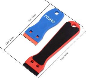 img 1 attached to 🔪 FOSHIO 6-Inch Multi-Use Plastic Razor Scraper for Paint Removal with EVA Sticker Grip - Includes 20 PCS 1.5 Inch Plastic Razor Blades for Scraping Old Stickers, Vinyl, Decals, Clear Bra