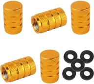 🚗 winka gold aluminium car tire valve caps - dustproof wheel stem air valve caps (5 pieces) logo